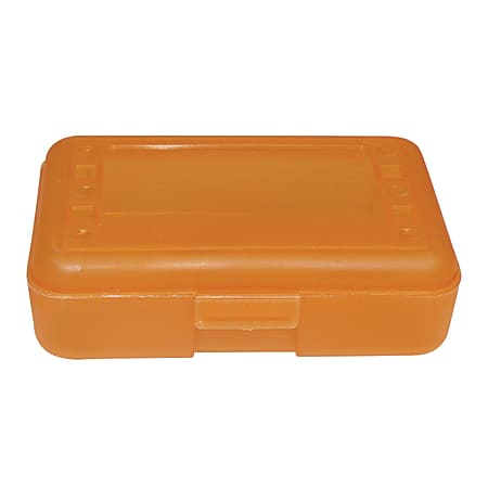 Romanoff Products Pencil Boxes, 8 1/2"H x 5 1/2"W x 2 1/2"D, Tangerine, Pack Of 12