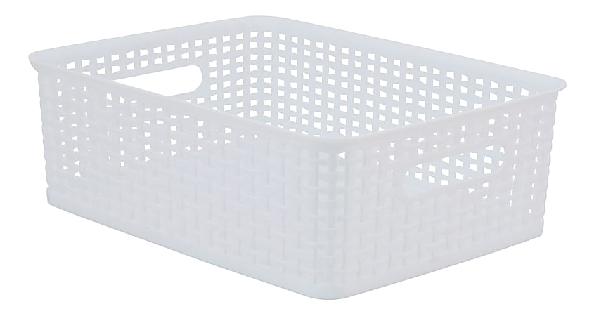 Realspace Plastic Weave Bin Small Size Blue - Office Depot