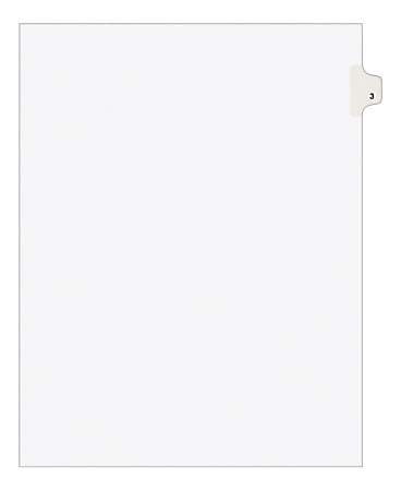 Avery® Individual Legal Exhibit Dividers, Avery® Style, #3, Side Tab, Letter Size, Pack Of 25