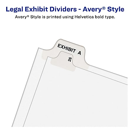 Office Depot 1-25 Legal Exhibit Unpunched Dividers W/ Laminated Tabs White 