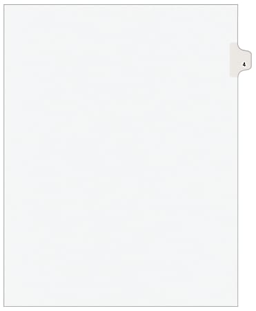 Avery&reg; Individual Legal Exhibit Dividers, Avery&reg; Style, #4, Side Tab, Letter Size, Pack Of 25