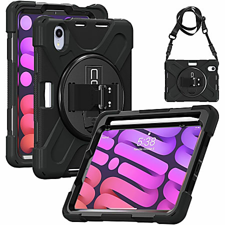 CODi Rugged Carrying Case Apple iPad Mini 6/iPad Mini A17 Pro Tablet - Black - Drop Resistant, Shock Resistant, Bump Resistant, Shock Absorbing
