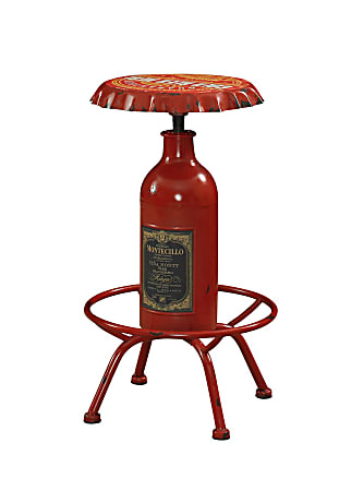 Powell® Home Fashions Bottle Bar Stool, Red