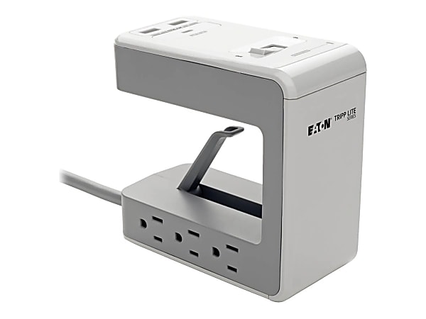 Eaton Tripp Lite Series 6-Outlet Surge Protector w/2 USB-A (2.4A Shared) & 1 USB-C (3A) - 8 ft. Cord, 1080 Joules, Desk Clamp - TLP648USBC