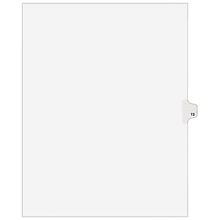 Avery® Individual Legal Dividers Avery® Style, Letter Size, Side Tab #13, White Dividers/White Tabs, Pack Of 25