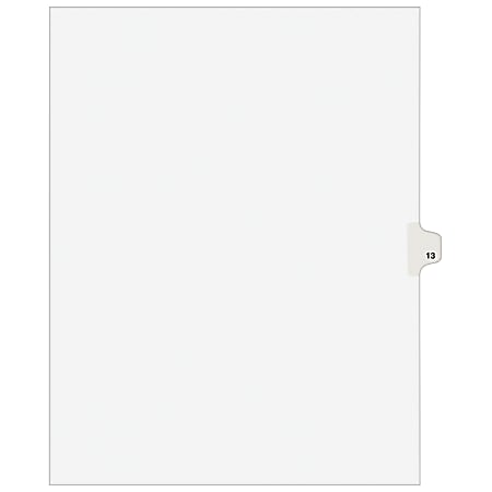 Avery® Individual Legal Dividers Avery® Style, Letter Size, Side Tab #13, White Dividers/White Tabs, Pack Of 25
