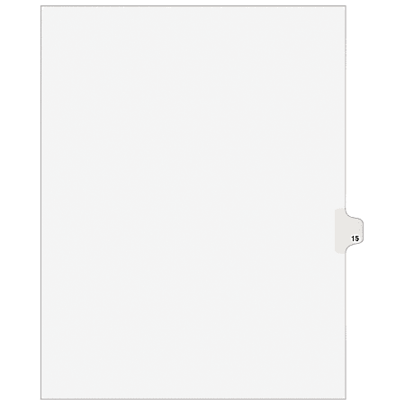 Avery® Individual Legal Dividers Avery® Style, Letter Size, Side Tab #15, White Dividers/White Tabs, Pack Of 25