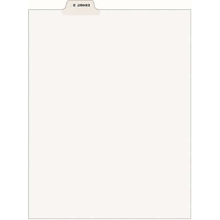 Avery® Individual Legal Dividers Avery® Style, Bottom Tab, 8 1/2" x 11", EXHIBIT D, Pack Of 25