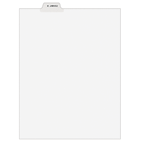 Avery® Individual Legal Dividers Avery® Style, Bottom Tab, 8 1/2" x 11", EXHIBIT D, Pack Of 25