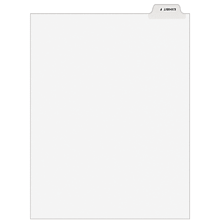 Avery® Avery-Style Collated Legal Index Exhibit Dividers, 8 1/2" x 11", White Dividers/White Tabs, EXHIBIT F, Pack Of 25