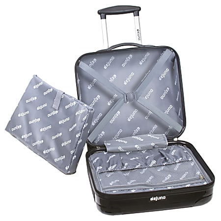 DeJuno Rolling Hard Luggage Overnighter 16 H x 8 12 W x 14 D Black Office Depot