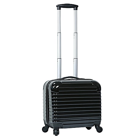 DeJuno Rolling Hard Luggage Overnighter, 16"H x 8 1/2"W x 14"D, Black