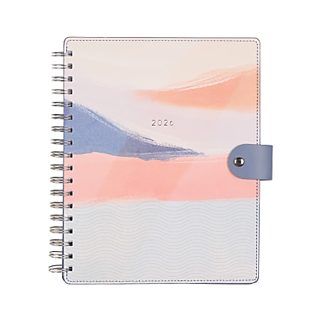2026 Citrine Monthly/Weekly Classic Customizable Twin Loop Planner, 7" x 9-1/4", Serene Shapes, January To December, PZ0026C014