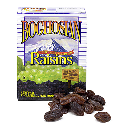 Boghosian California Seedless Raisins, 1 oz boxes, Pack of 36