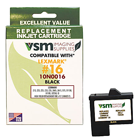 VSM Remanufactured Black Ink Cartridge Replacement For Lexmark™ 16, 10N0016, VSM10N0016