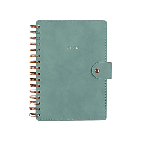 2026 Citrine Monthly/Weekly Small Customizable Twin Loop Planner, 5-3/4" x 8", Sage, January To December, PZ0027S015