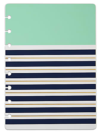 TUL® Discbound Notebook Covers, Junior Size, Mint Stripes, Pack of 2 Covers