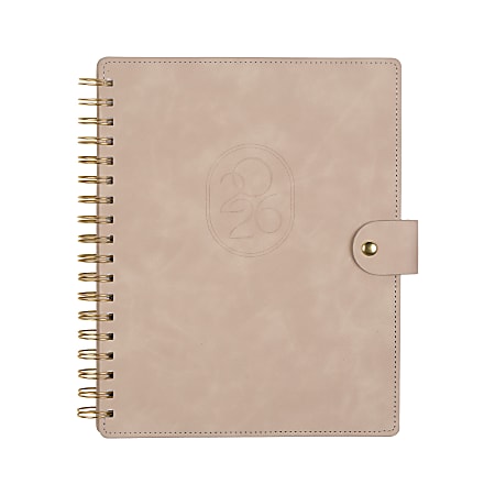 2026 Citrine Monthly/Weekly Classic Customizable Twin Loop Planner, 7" x 9-1/4", Mocha, January To December, PZ0026C017