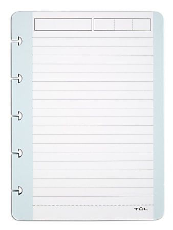TUL® Discbound Notebook Task Pad, 4" x 5-1/2", 50 Sheets, Teal/White