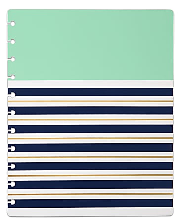 TUL® Discbound Notebook Covers, Letter Size, Mint Stripes, Pack of 2 Covers