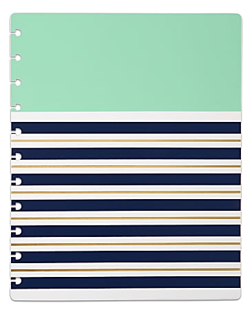 TUL® Discbound Notebook Covers, Letter Size, Mint Stripes,