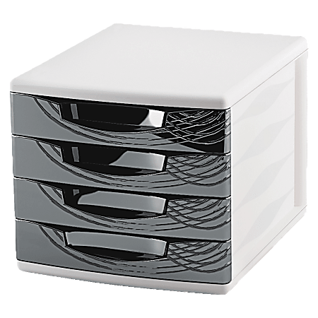 CEP Origins Plastic 4 Drawer Organizer 9 34 x 11 12 x 15 58 WhiteBlack ...
