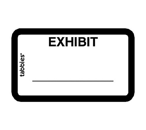 Tabbies Color-coded Legal Exhibit Labels - 1 5/8 Tabbies Color-coded Legal Exhibit Labels - 1 5/8