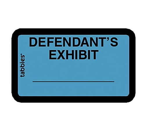 Tabbies Defendant&#x27;s Exhibit Legal File Labels, 58093, 1