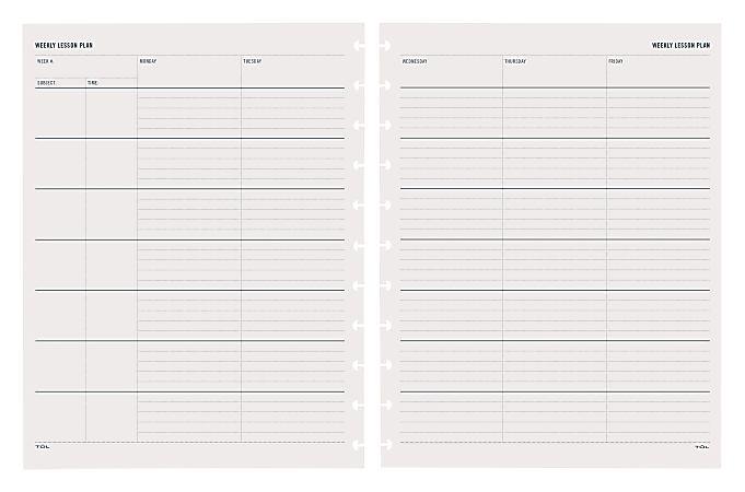 TUL™ Custom Note-Taking System Discbound Teacher Insert Refill, 8-1/2" x 11", TULLTFILR-TCHR