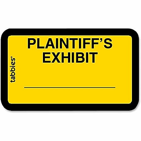 Tabbies Plaintiff's Exhibit Legal File Labels - 1 5/8