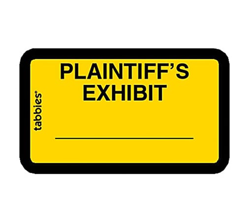Tabbies Plaintiff's Exhibit Legal File Labels - 1 5/8