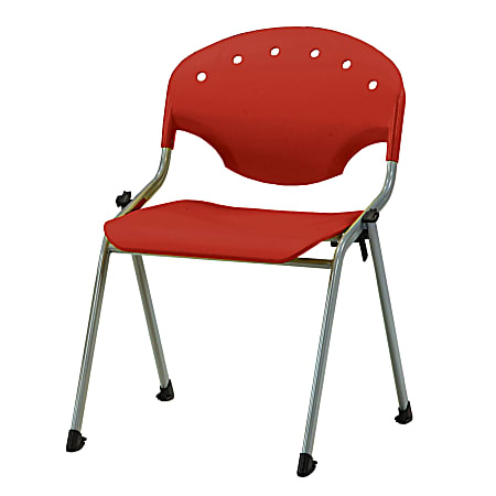 OFM Rico Stacking Chair, Without Arms, Red, Set Of 6