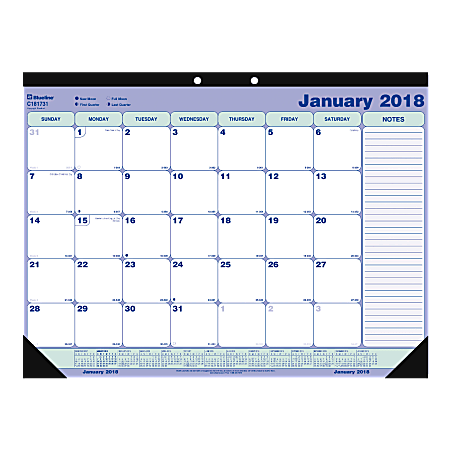 Blueline® Monthly Desk Pad Calendar, 21 1/4" x 16", January-December 2018 (C181731-18)
