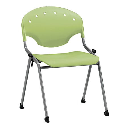 OFM Rico Stacking Chair, Without Arms, Lime Green, Set Of 6