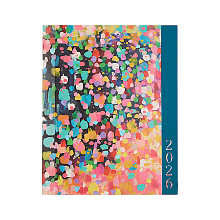 2026 Organized by Happy Planner Monthly/Weekly Classic Book Bound Soft Planner, 7-3/4" x 9-3/4", Bright & Brushy Pink, January To December, PB0006C016