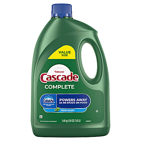 Cascade Complete Gel Dishwasher Detergent, 120 Oz, Fresh Scent, Green