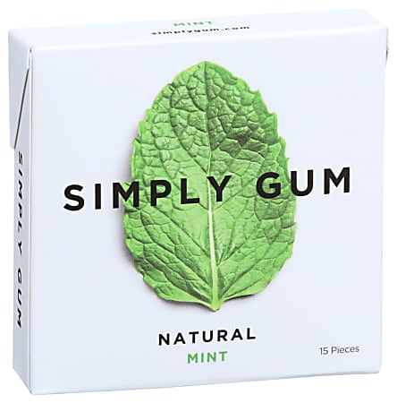 Simply Gum Chewing Gum, Mint, 0.74 Oz, Total Qty 12