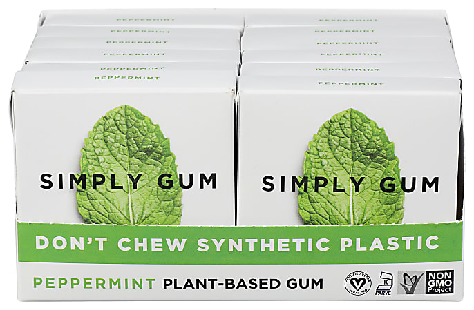 Simply Gum Chewing Gum, Peppermint, 0.74 Oz, Total Qty 12