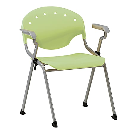 OFM Rico Stacking Chair, With Arms, Lime Green, Set Of 6