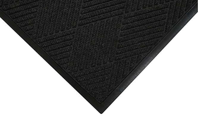 M+A Matting WaterHog Max Diamond Classic Mat, 6' x 20', Black Smoke, Smooth backing