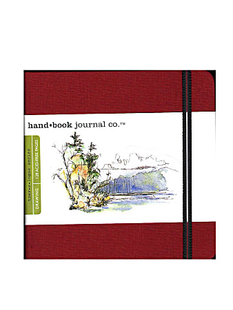 Hand Book Journal Co. Travelogue Drawing Journals, Square, 5 1/2" x 5 1/2", 128 Pages, Vermilion Red, Pack Of 2