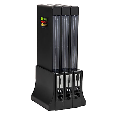 Mind Reader Refillable Utensil Dispenser, Black
