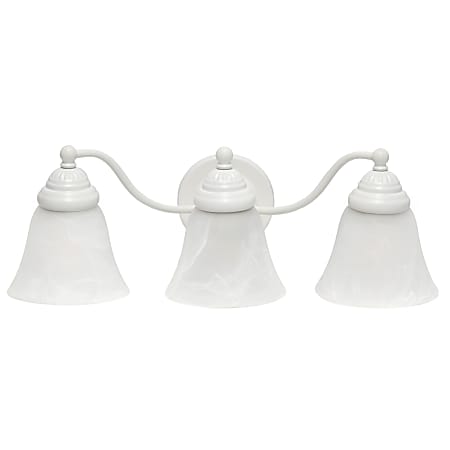 Lalia Home Essentix 3-Light Wall Mounted Curved Vanity Light Fixture, 7-1/2”W, Alabaster White/White