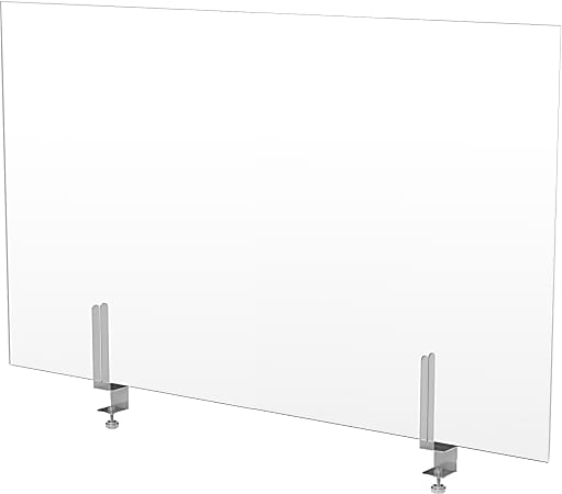 MARVEL Desk-Mounted Personal Shield, 24" x 36", Clear/Silver