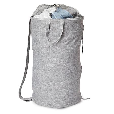 Dormify Pop Up Rolling Hamper, Medium Gray