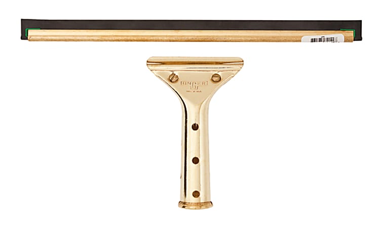 Unger 12" GoldenClip Brass Squeegee - 12" Length - Screw Lock Handle - Brass - 1Each