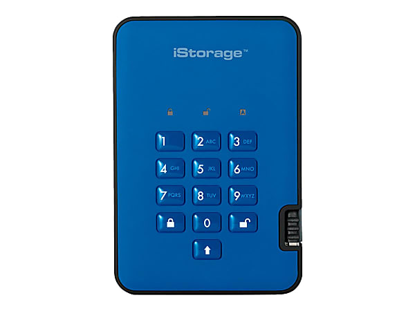iStorage diskAshur² - Solid state drive - encrypted - 512 GB - external (portable) - USB 3.1 - FIPS 197, 256-bit AES-XTS - ocean blue - TAA Compliant