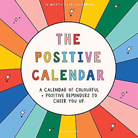 2025 Graphique Inspirational Monthly Wall Calendar, 12” x 12”, Positive, January 2025 To December 2025, CY065