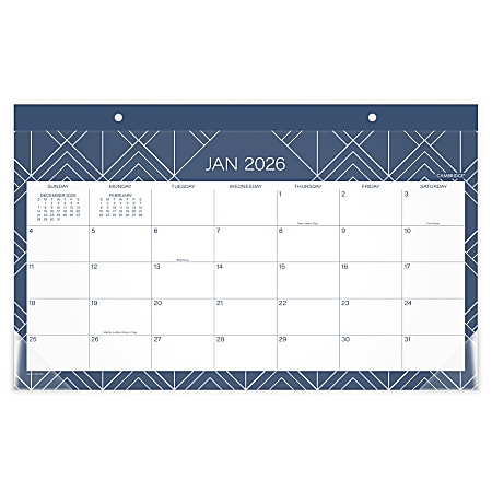 Cambridge® Apex 2026 Monthly Desk Pad Calendar, Compact, 17 3/4" x 11"