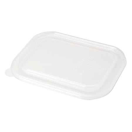 World Centric Fiber Container Lids, 8-13/16"H x 6-15/16"W x 13/16"D, Clear, Carton Of 400 Lids